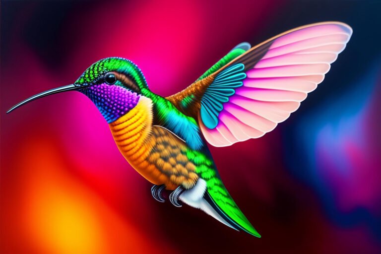colorful hummingbird with colorful background