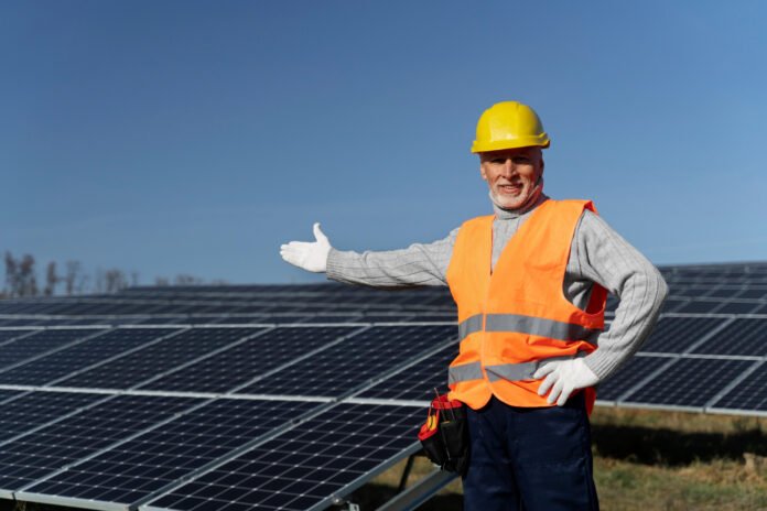 person near alternative energy plant (1)