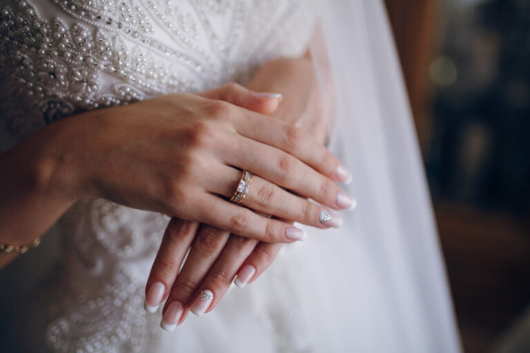 bride with crossed hands