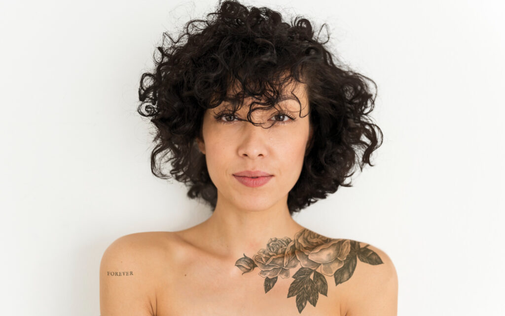 portrait tattoed woman