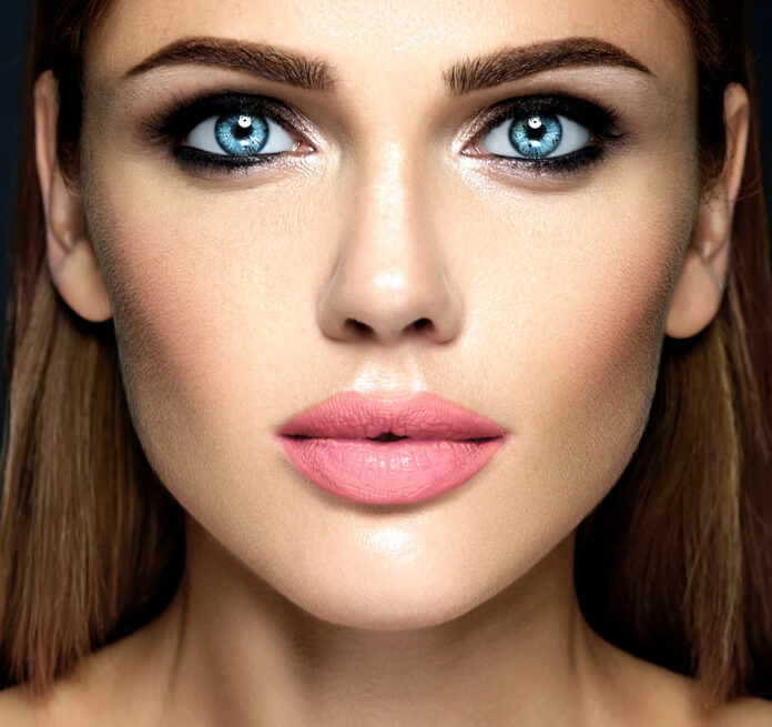 sensual glamour portrait beautiful woman model lady with fresh daily makeup