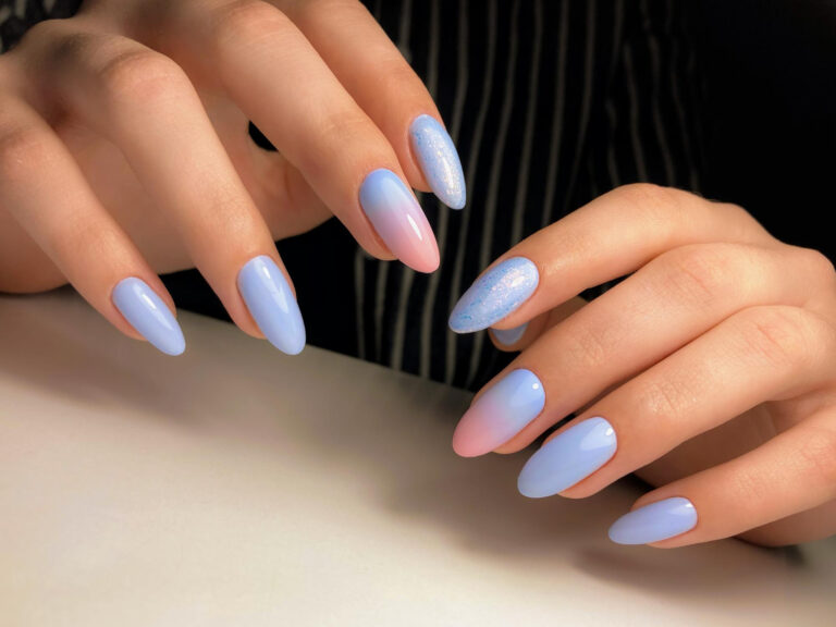 stylish fashionable female manicure hands beautiful young woman modern design